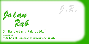 jolan rab business card